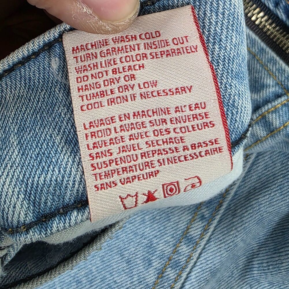 Revice Denim Jeans Yin Yang Crops Size 28 Tokyo Wash Two Tone Blue Zip Detail - Picture 7 of 15